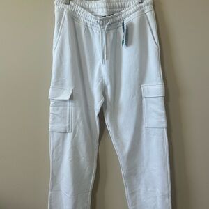 TriDri Unisex Performance Cargo Sweatpants with Pockets White Size XL NWT